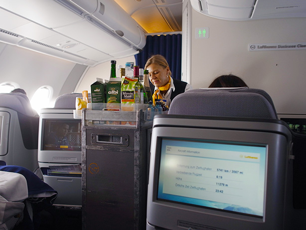 JFKからフランクフルトまでルフトハンザ・A380ビジネスクラス