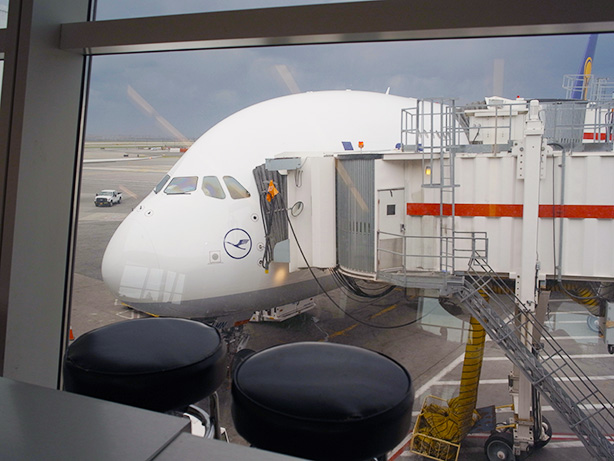 JFKからフランクフルトまでルフトハンザ・A380ビジネスクラス